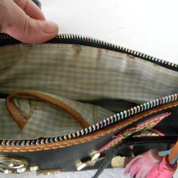 Dooney & Bourke BLACK Y2K  Vintage Charm Alphabet Mini Duffle Bag SHOULDER - Picture 12 of 13